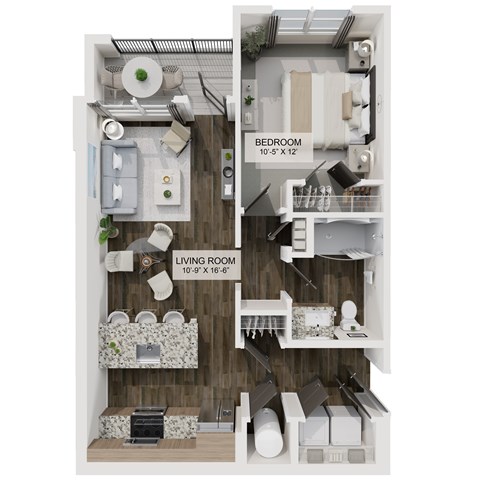 A1 Floor Plan at The Liliana Apartment Homes, Pooler Georgia